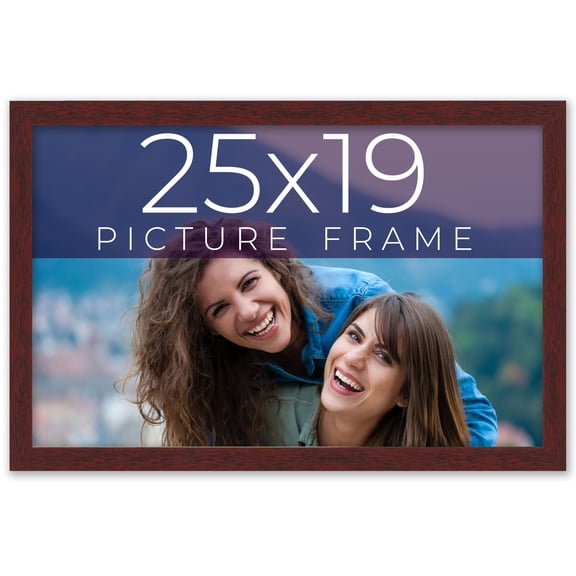 25x19 Frame Brown Solid Wood Picture Frame Width 0.75 Inches | Interior Frame Depth 0.5 Inches |
