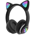 thumbnail image 1 of Audífonos Brandtrendy Gato Bluetooth inalámbricos Plegables portátiles Control de Volumen luz LED Negro, 1 of 4