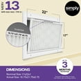 thumbnail image 2 of Simply Filters 17x22x1 MERV 13, MPR 1500, AC Furnace HVAC Air Filter (12 Pack), 2 of 8