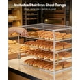 thumbnail image 6 of VEVOR Bakery Display Case, 4-Tier Commercial Countertop Pastry Display Case, Clear Acrylic Bread Box for Kitchen, Party Cake Cabinet with Magnetic Rear Door for Cookie Dessert Donut,20.9"x17.1"x16.3", 6 of 9