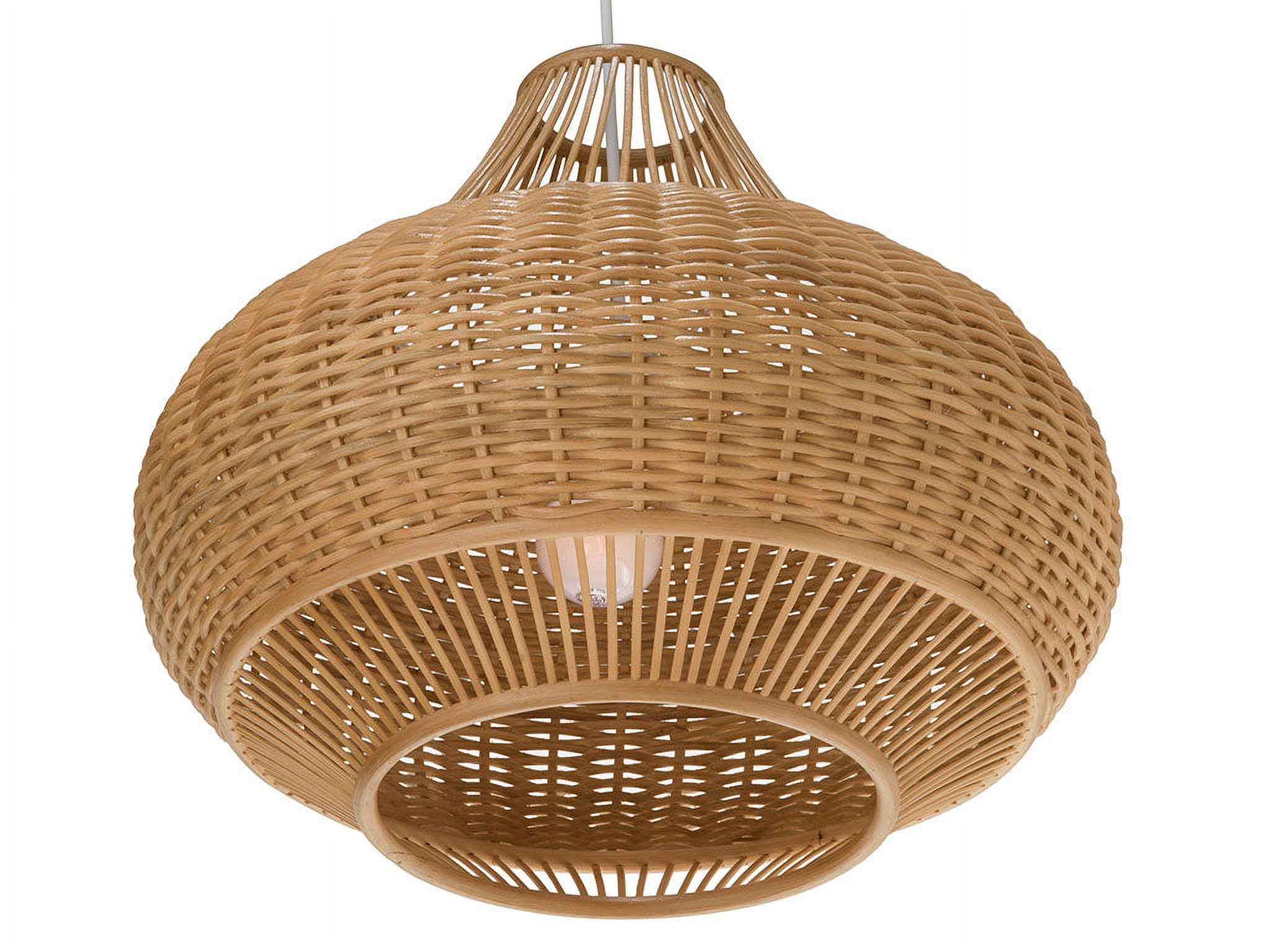 Kouboo Wicker Pear Shaped Pendant Lamp, Light Fixture Pendant, Light, Chandelier for Dining Room Kitchen, Natural