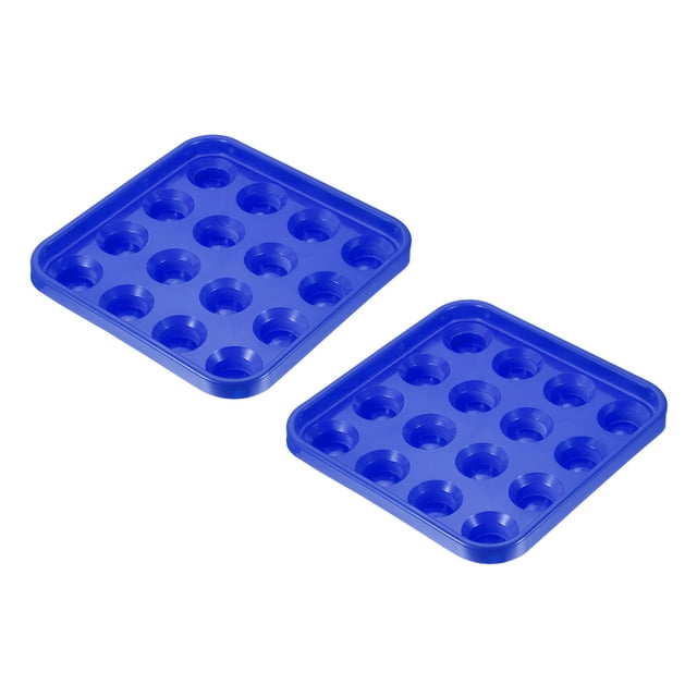 Unique Bargains Pool Ball Tray Billiard Ball Holder Snooker Storage Tray Pool Table 16 Balls, Blue 2 Pack