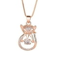 thumbnail image 2 of HYLLai Elegant Fox Pendant Necklace for Women, Versatile Jewelry Gift for birthdays or anniversaries, Rose Gold, 2 of 4