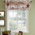 thumbnail image 3 of 2 Pack Valances for Window, Vintage Farmhouse Short Curtains for Kitchen Bedroom Living Room, Brown Country Star Berries Wooden Grain Rod Pocket Small Window Treatment Valance Drapes 42 x 12 Inch, 3 of 8
