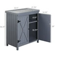 thumbnail image 3 of Outdoor Storage Box, Tool Shed,Outdoor Storage Cabinet,with Galvanized Top and Two Shelves for Yard Tools or Pool Accessories, Grey Deck Box,Steel,Wood Deck Box Outdoor, 3 of 8