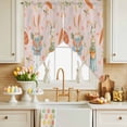 thumbnail image 2 of Easter Rabbits Swag Kitchen Curtain Valances, Spring Basket Carrots Eggs Flowers Pink Rod Pocket Curtains Window Treatment Decor Valances for Bedroom Bathroom, 2 Panels 36 x 45 Inch, 2 of 9