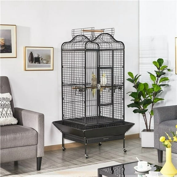PetFurnishn 63" Open Playtop Bird Cages for Mini Macaws Cockatoos Cockatiels Conures, Large