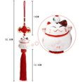 thumbnail image 2 of Abastado Feng Shui Lucky Cat Colgante de cerámica para colgar para la riqueza y la fortuna, 2 of 5