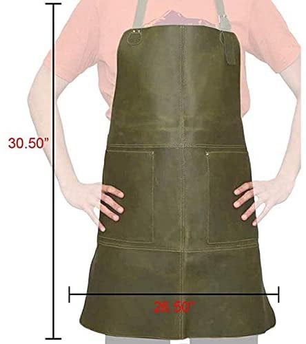Tuzech Durable Leather Apron/Utility/Tool Pockets/Adjustable/Chef 