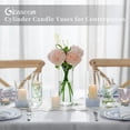 thumbnail image 6 of Glasseam Set of 24 Glass Cylinder Vase in Bulk for Wedding Centerpieces 3.3" Dia x（5.5"+7.5"+9.5")Tall Clear Hurricane Floating Candle Vases, 6 of 9
