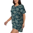 thumbnail image 2 of Haiem Fish Style Pattern Pajama Set for Women 2 Piece Lounge Set Short Sleeve Tops and Shorts Soft Sleepwear-X-Large, 2 of 7