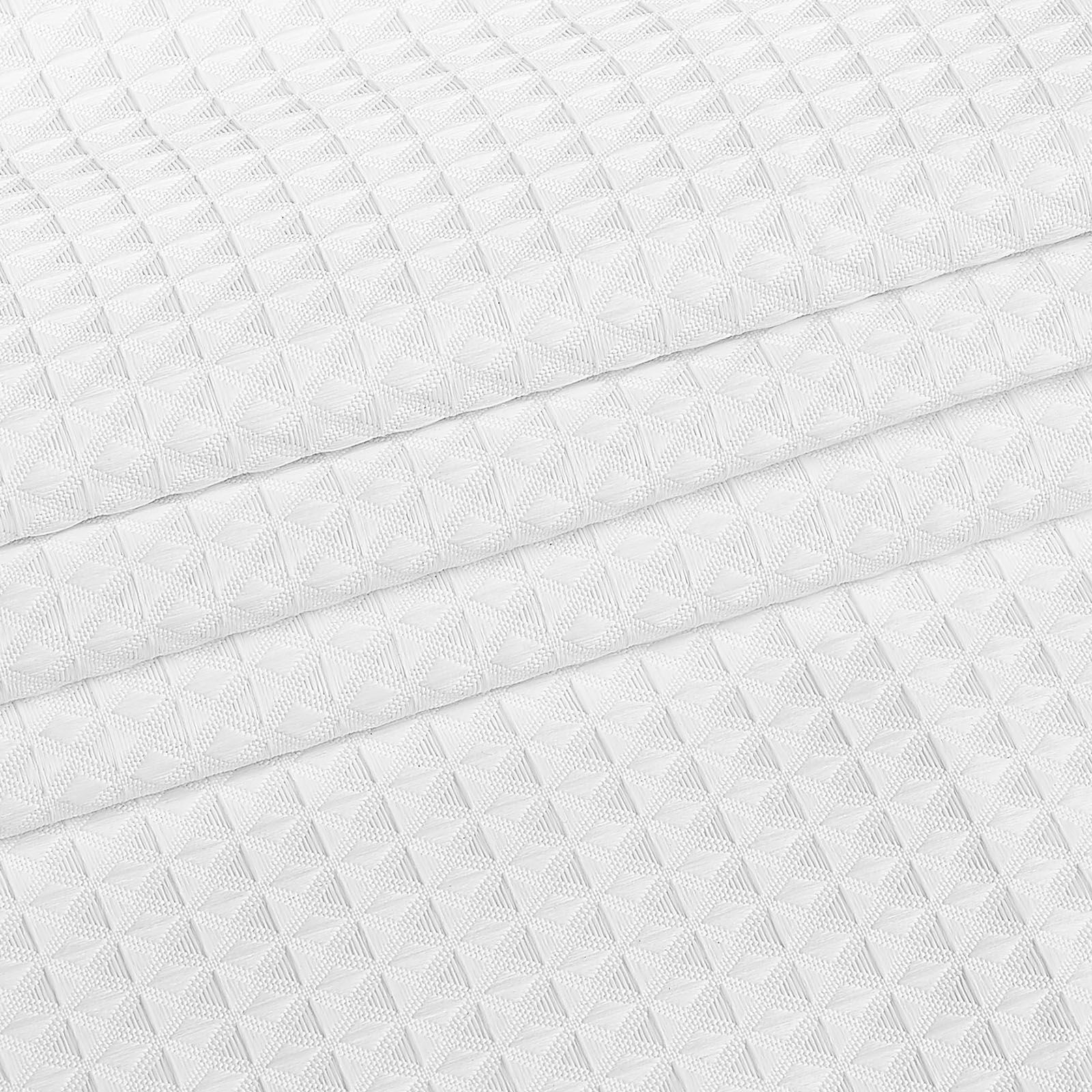 White Fabric Shower Curtain 240 GSM Thick, Water-Repellent Light Filtering Privacy, Heavy Duty Hotel Quality Bath Curtain for Bathroom Decor