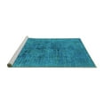 thumbnail image 2 of Ahgly Company Machine Washable Indoor Rectangle Oriental Turquoise Blue Industrial Area Rugs, 6' x 9', 2 of 4