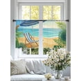 thumbnail image 4 of Welcome Summer Beach Sheer Curtains 2 Panels Set Coastal Watercolor Ocean Sky Flower Lounger Leaf Sheer Window Curtains Light Filtering Rod Pocket Voile Drapes for Bedroom Living Room 52"x45", 4 of 9