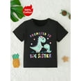 thumbnail image 2 of Big Sister" Dinosaur Print Cotton T-Shirt for Girls - Cute & Comfy Round Neck Short Sleeve Tee, Perfect Summer Gift, 2 of 7