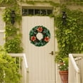thumbnail image 4 of Gnwei 15.7" Artificial Christmas Wreath, Ribbon Bows, Pine Cones & Ornaments, White Cedar Base for Christmas Thanksgiving Winter Holiday Front Door and Wall Decoration, 4 of 7