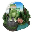thumbnail image 6 of Hoppy Hour Whimsical Green Frog Lily Pad Pond Coaster Holder And 4 Coasters Set, 6 of 10