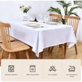 thumbnail image 4 of Rectangle Tablecloth 60 x 102 Inch Washable Fabric Table Cloth Solid White Table Cover for Dining Wedding Party Banquet Tabletop Decoration, 4 of 6