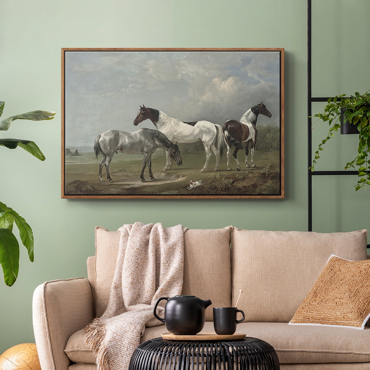 Vintage Animal Print-XX By Wexford Home Framed in Walnut Wood Gallery Wrapped Canvas 17 in. x 25 in.
