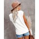 thumbnail image 2 of Tops de verano con mangas casquillo para mujer, camisetas sin mangas a la moda con encaje y cuello en V, camisas holgadas S-XXLWhiteXX-Large esquí esquí Gafas de esquí, 2 of 3