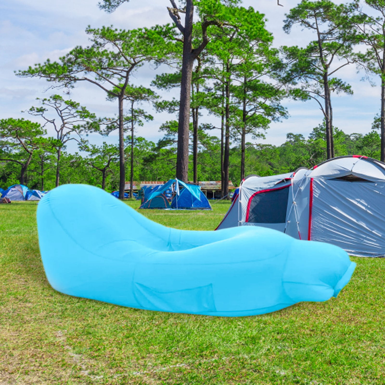 Recliner Outdoor Air Sofa Folding Camping Sleeping Inflatable Beach Proof Lightweight Compact Portable Travel Pad Comfort Backpacking Easy Carry Versatile