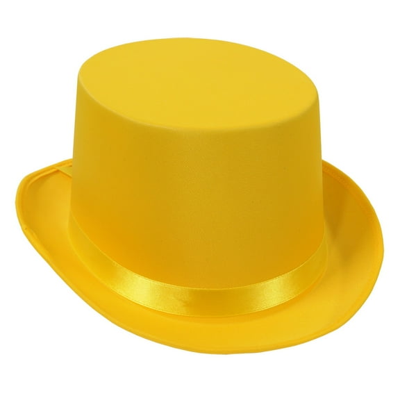 Beistle Pack of 6 Yellow Satin Sleek Costume Top Hat - Adult One Size