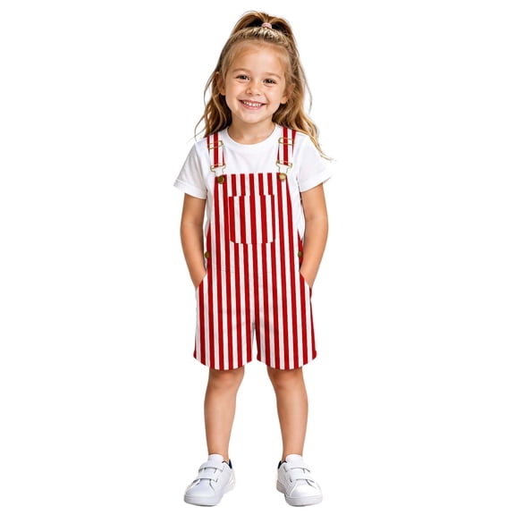 CAIVO Unisex Kids Romper With Adjustable Strap Shorts Girls Cute Playwear Jumpsuit For Everyday Sleeveless Adorable Onesie