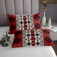 thumbnail image 3 of Western Boho Bedspread Sets Twin Vintage Red Brown Aztec Coverlet Set American Southwestern Quilt Set Adults Men,Southwest Tribal Geometric Diamond Bed Set, 3 of 5