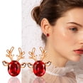 thumbnail image 7 of Herrnalise Zircon Stud Earrings for Women Christmas Antler Deer Earrings Boho Ear Stud Earring Cute Earring Jewelry Gift Christmas Decorations, 7 of 7