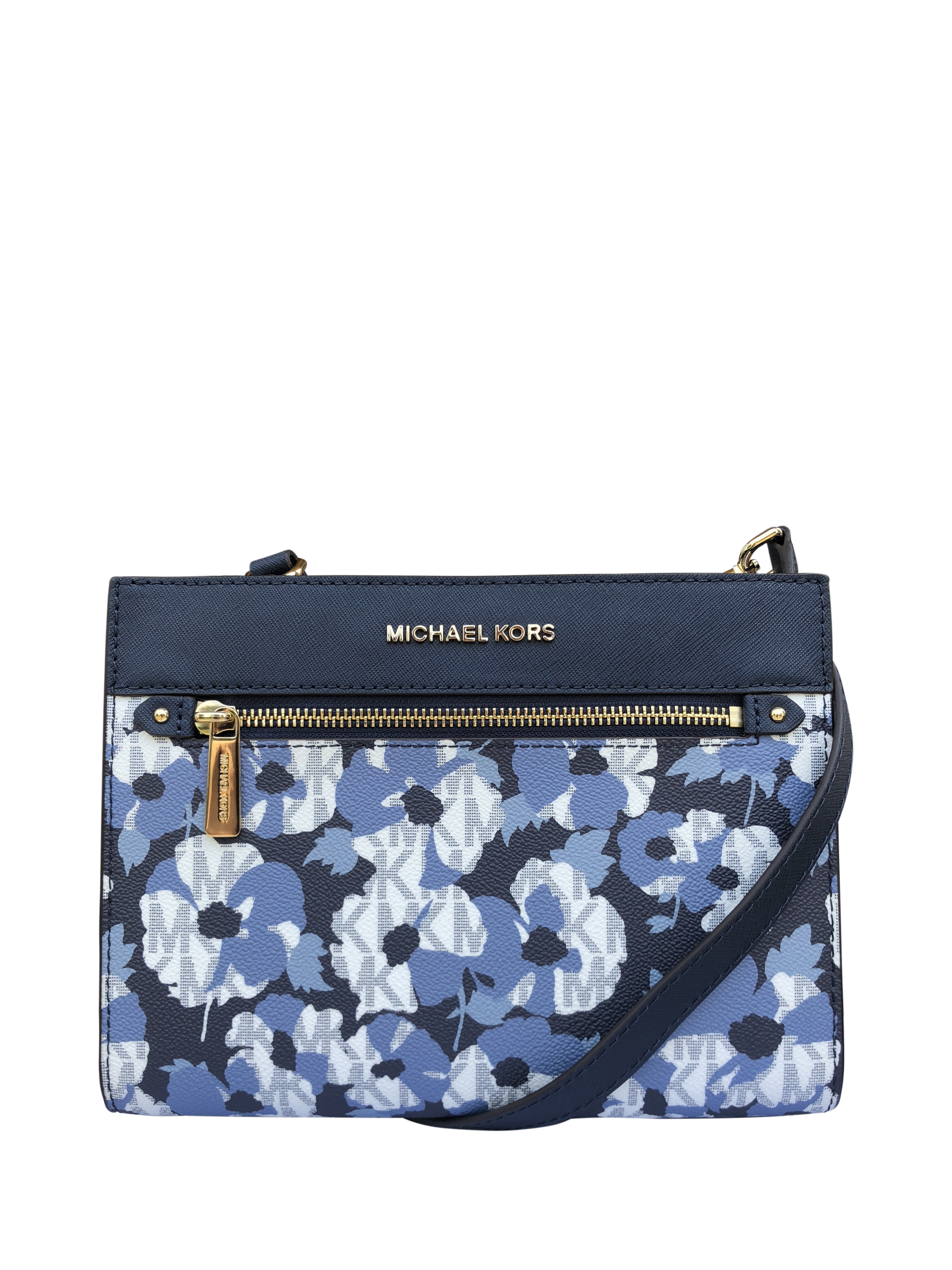 michael kors blue flower purse