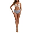 thumbnail image 2 of INSPIRE CHIC Women's Cotton High Waist Briefs Tummy Control Breathable Underwear, Available in Plus Size S Gray, 2 of 4