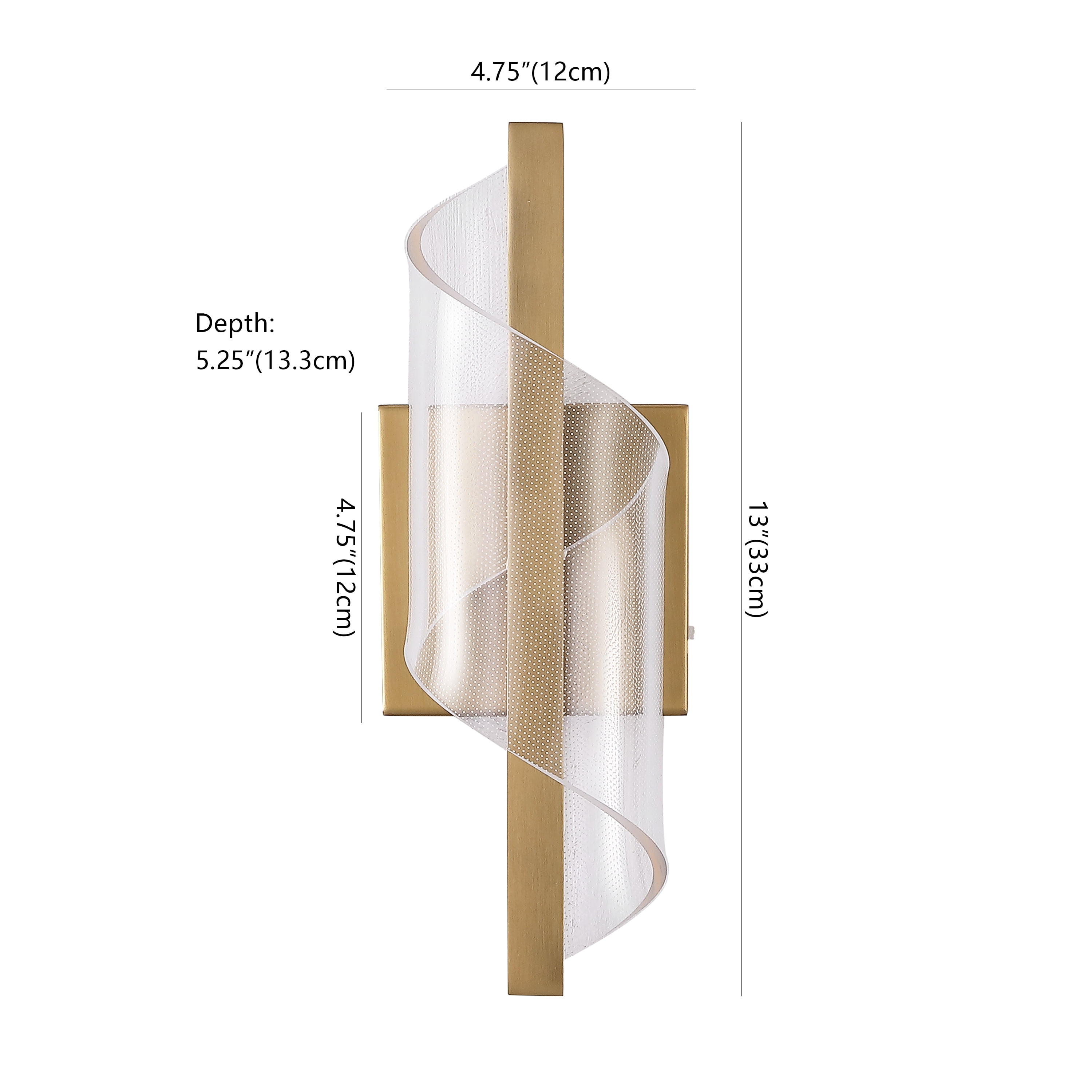 Safavieh Couture Leighton Clear and Gold Modern Acrylic Wall Sconce