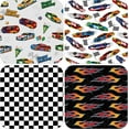 thumbnail image 6 of A house of tools Race Car Wrapping Paper for Kids Birthday - Flames, Checkered Flags, Colorful Racing Cars and Happy Birthday Words Designs - 20 x 29 Inches, 8 Folded Sheets, Easy to Store…, 6 of 13