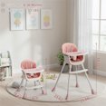 thumbnail image 2 of Ktaxon Baby High Chair, Convertible 3 in 1 High Chairs for Babies and Toddlers, Baby Highchair with 5-Point Safety Harness, Adjustable Height & Dining Tray, Pink, 2 of 7
