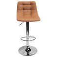 thumbnail image 2 of Best Master Tabouret de Bar Pivotant Réglable en Similicuir Mandy en Tan (Lot de 2), 2 of 3