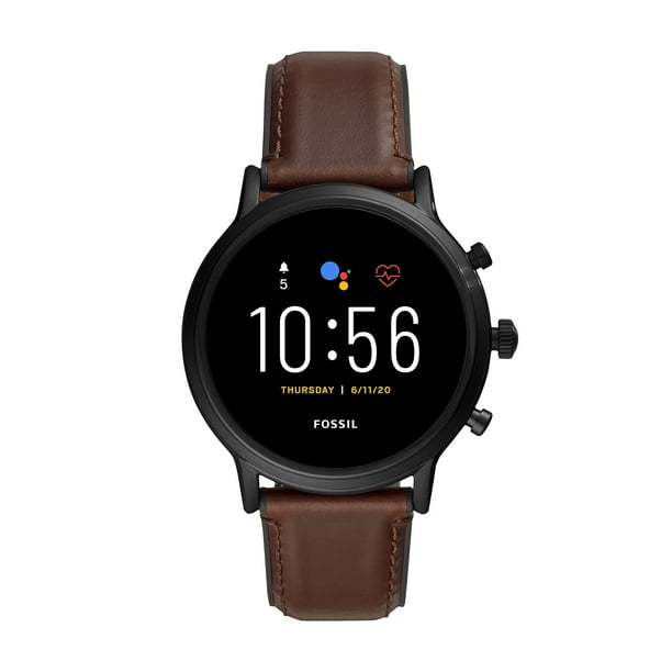 Reloj inteligente Fossil Gen 5 Carlyle FTW4026 44 mm negro/marrón