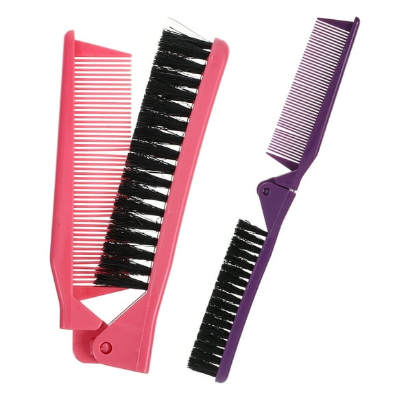 Pingxizhi 2pcs Hair Brush Travel Combs Portable Folding Combs Detangling Combs for Daily Use