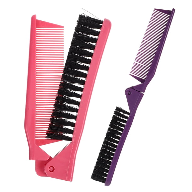 2 peines de viaje para el cabello, peines plegables portátiles, peines desenredantes para uso diario.