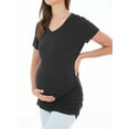 thumbnail image 4 of Women's V Neck Maternity Tops Clothes Short Sleeve Pregnancy T Shirts 3-Pack, 4 of 6