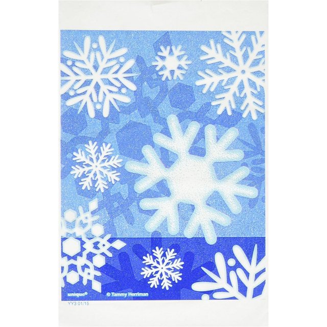 Unique Party - Bolsa para Snacks Winter Copo de Nieve Navidad - Pack de 50 (Azul, Blanco)