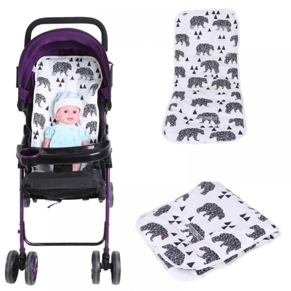 Grey+Pink Baby Stroller Seat Cushion Cotton Baby Stroller Seat Liner Seat for Kid Outdoor Sports Beisto Baby Stroller Pad One Size 