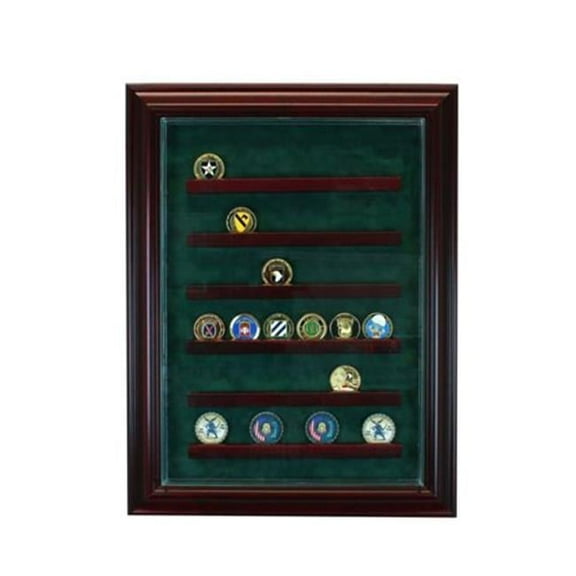 Perfect Cases PC-36COINCB-C 36 Coin Cabinet Style Display Case- Cherry