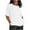 White, variant on TKLPEHG Womens 3/4 Sleeve Tops Crew Neck Half Sleeve Work Shirt Casual Summer Clothes Fashion Solid Color Comfy Lightweight Loose Blouses (Wine,XXL)