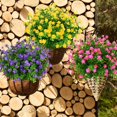 thumbnail image 5 of Flores artificiales falsas para exteriores, plantas de boj resistentes a los rayos UV, arbustos, paquete de 28, vegetación de plástico sintético para interiores y exteriores, macetero colgante, hogar, oficina, boda, decoración de granja-amarillo- brillar Electrónica, 5 of 5