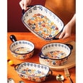 thumbnail image 3 of Handle Plate Ceramic Oven Plate Vintage Tableware Household Salad Plate That High Temperature Resistant Baking Dish, 3 of 3