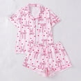 thumbnail image 2 of Valentine's Day Pajama Set for Women 2 Piece Lounge Set Short Sleeve Tops and Shorts Soft Sleepwear S-XXL, 2 of 9