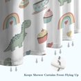 thumbnail image 6 of White Cartoon Dinosaurs Sweets Rainbows Pattern Shower Curtain 36"x72" ,Bathroom Decorative Shower Curtains Set with 12 Hooks,Modern Waterproof Washable Shower Curtain, 6 of 6