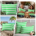 thumbnail image 5 of Green Striped Outdoor Waterproof Pillow Covers, Modern Simple Monochrome Geometric White Decorative Square Throw Pillowcase Sofa Cushion Sham for Patio/Couch/Chair, 20"x20" 2 Pack, 5 of 8