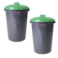 thumbnail image 1 of Bote para Basura Ecológico RecyX 2 Pzs 50lts 51.7x81.5cm Polietileno Color Gris Tapa Verde., 1 of 2
