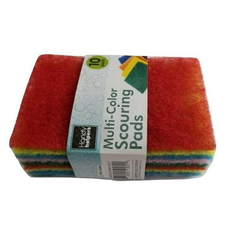 Handy Housewares 10-Piece Multi-Colored Non-Scratch Multi-Purpose Cleaning Scouring Pads 1 Set